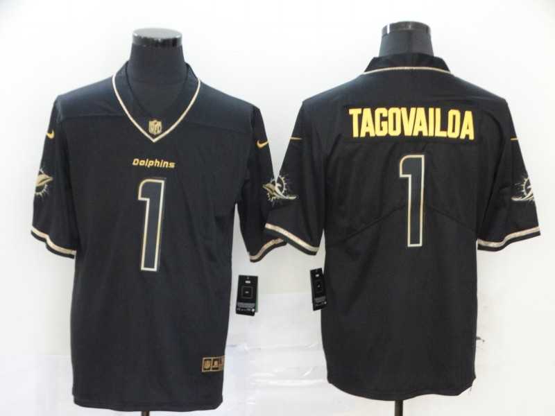 Nike Dolphins 1 Tua Tagovailoa Black Gold Vapor Untouchable Limited Jersey,We sell and wholesale Nike Dolphins 1 Tua Tagovailoa Black Gold Vapor Untouchable Limited Jersey on line form chian!